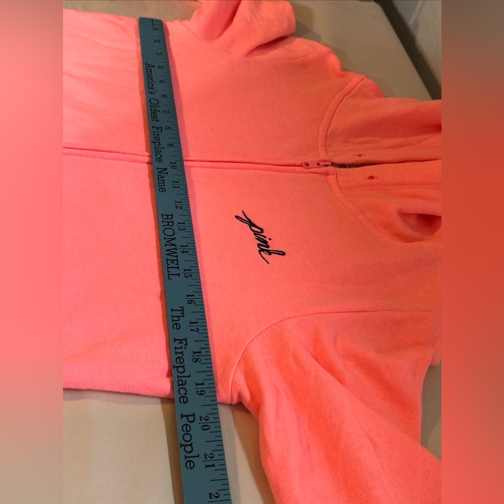 PINK Victors Secret Pink Zippered Hoodie Size Small - Picture 9 of 9